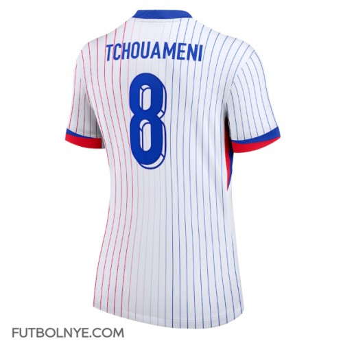 Camiseta Francia Aurelien Tchouameni #8 Visitante Equipación para mujer Eurocopa 2024 manga corta